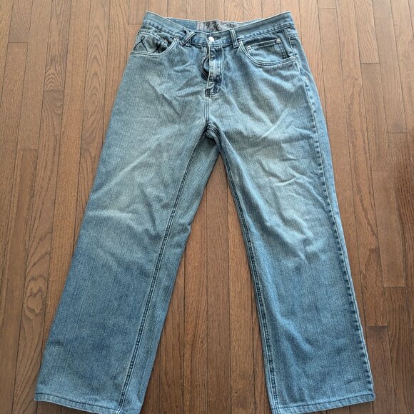 Y2K Baggy Embroidered Mecca Jeans - Size 36x32 - Picture 3 of 7